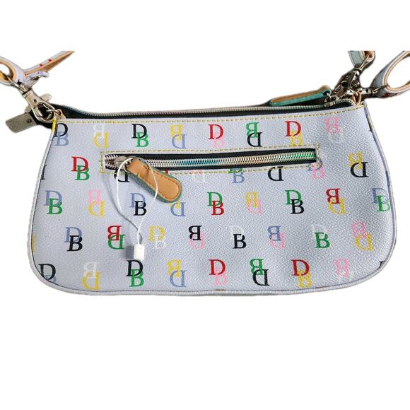 Dooney & Bourke Vintage Y2k Baby Blue Rainbow DB Monogram Small Crossbody Bag - Picture 3 of 12